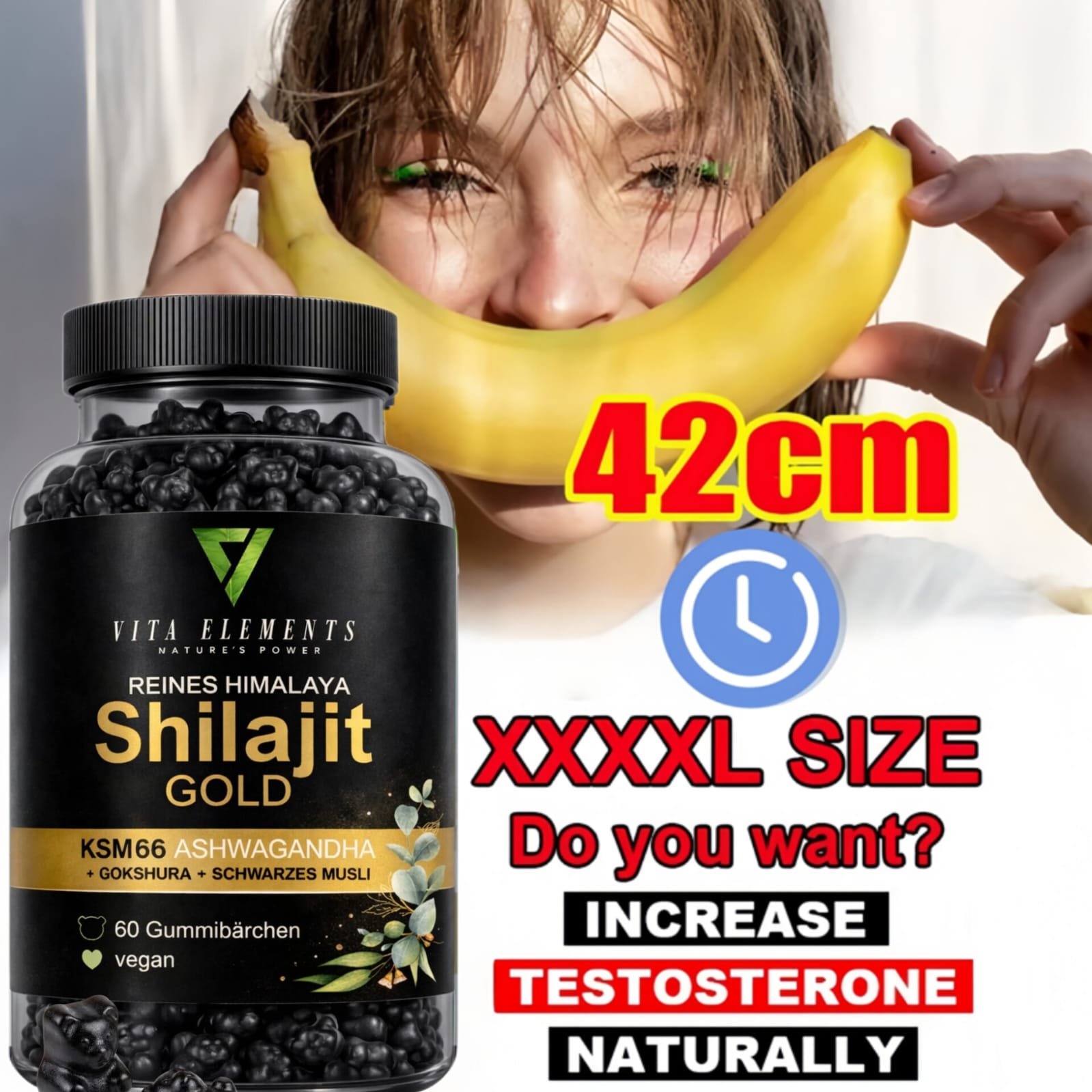 Himalaya Shilajit Gold Gummies | Laboratory Tested made in Germany | Food Supplements | 60 Gummy Bears | Vegan |  Germany